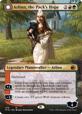 Arlinn, the Pack's Hope // Arlinn, the Moon's Fury Innistrad- Midnight Hunt Alternate Art